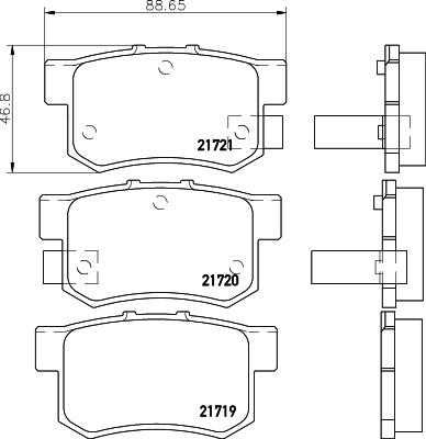 Nisshinbo NP8008 - Комплект спирачно феродо, дискови спирачки vvparts.bg