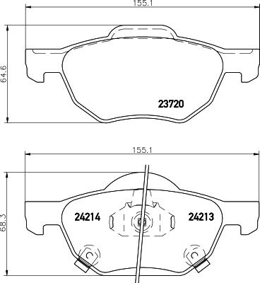 Nisshinbo NP8030 - Комплект спирачно феродо, дискови спирачки vvparts.bg