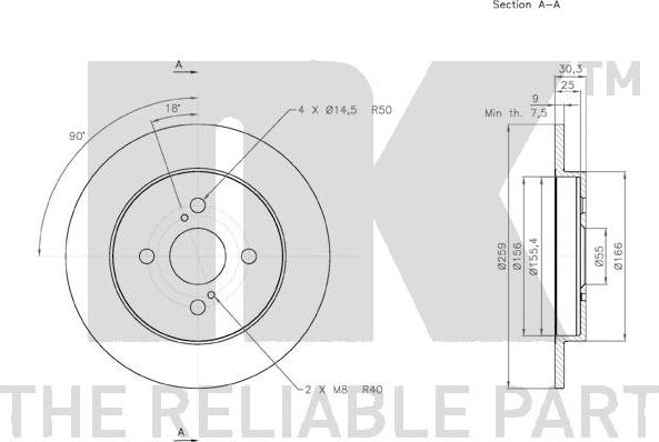 NK 3145109 - Спирачен диск vvparts.bg