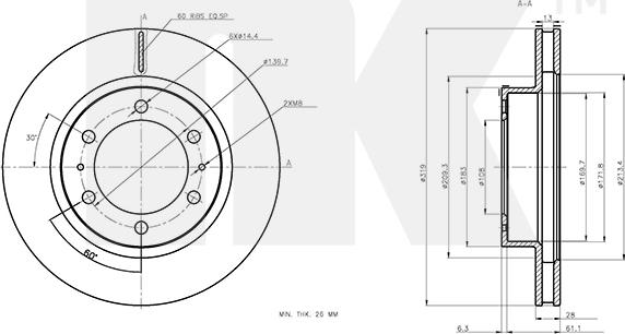 NK 3145184 - Спирачен диск vvparts.bg