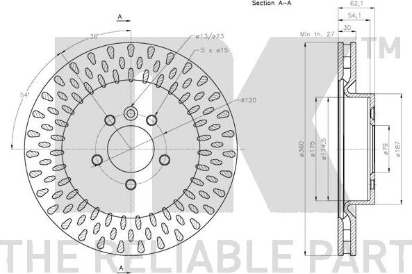 NK 314037 - Спирачен диск vvparts.bg