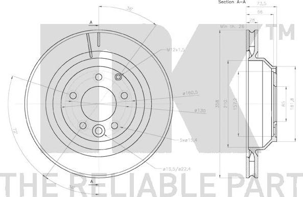 NK 3147138 - Спирачен диск vvparts.bg