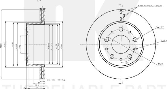 NK 311963 - Спирачен диск vvparts.bg