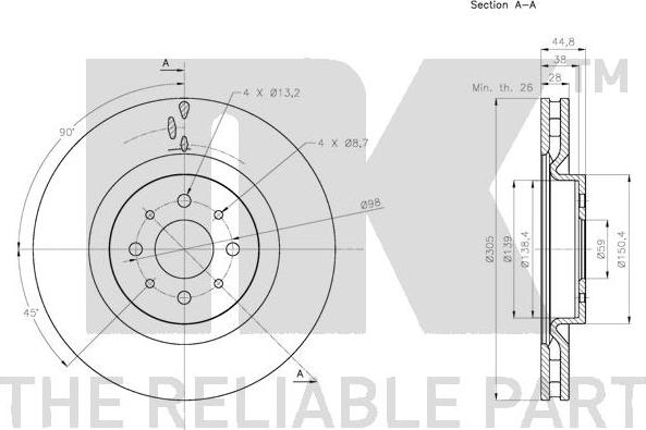 NK 311029 - Спирачен диск vvparts.bg