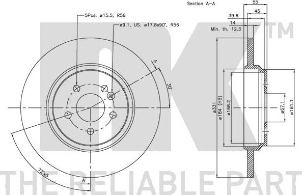 NK 313357 - Спирачен диск vvparts.bg