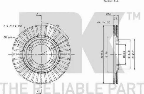 NK 7939052 - Комплект принадлежности, дискови накладки vvparts.bg