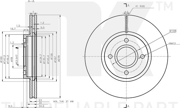 NK 312598 - Спирачен диск vvparts.bg