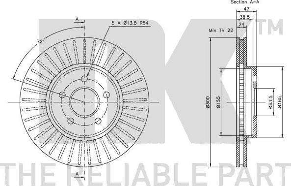 NK 312550 - Спирачен диск vvparts.bg