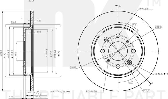 NK 312670 - Спирачен диск vvparts.bg