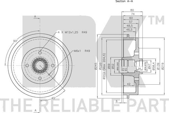 NK 251002 - Спирачен барабан vvparts.bg