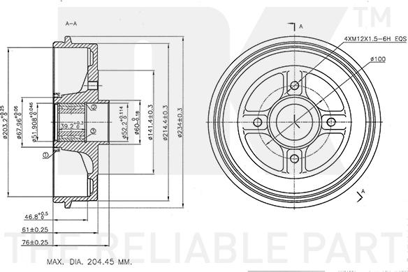 NK 253929 - Спирачен барабан vvparts.bg