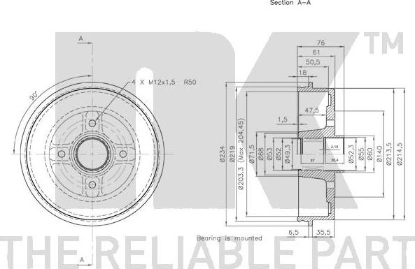 NK 253921 - Спирачен барабан vvparts.bg