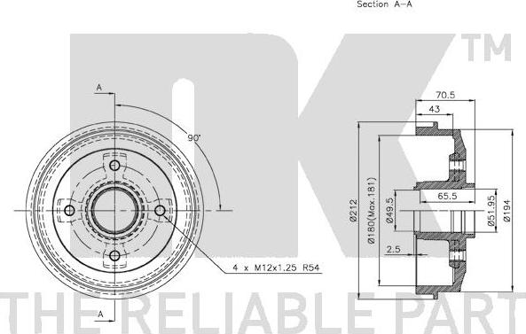 NK 253704 - Спирачен барабан vvparts.bg