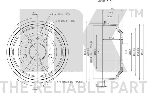 NK 261901 - Спирачен барабан vvparts.bg