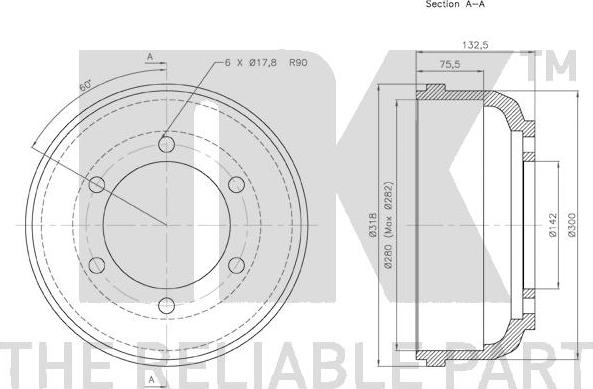 NK 262509 - Спирачен барабан vvparts.bg