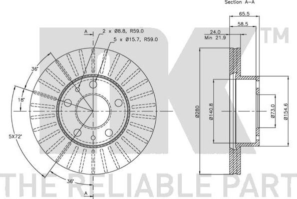 NK 209945 - Спирачен диск vvparts.bg