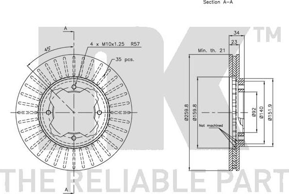 NK 319941 - Спирачен диск vvparts.bg