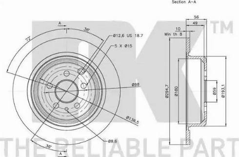 NK 319943 - Спирачен диск vvparts.bg