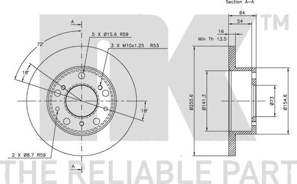 NK 209908 - Спирачен диск vvparts.bg