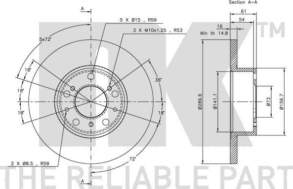 NK 209919 - Спирачен диск vvparts.bg