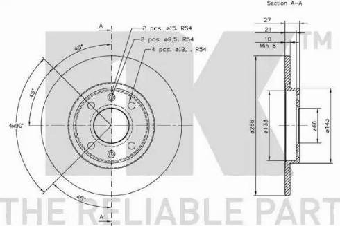 NK 319914 - Спирачен диск vvparts.bg