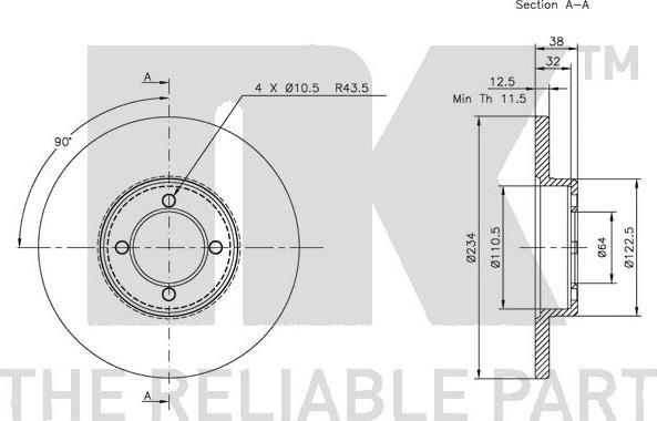 NK 209912 - Спирачен диск vvparts.bg