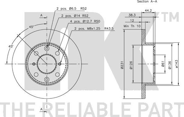 NK 209930 - Спирачен диск vvparts.bg