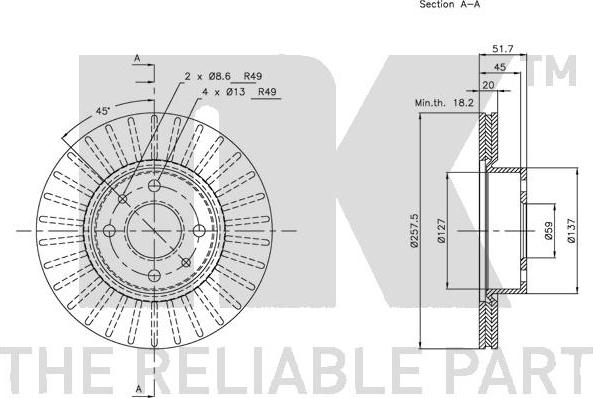 NK 209927 - Спирачен диск vvparts.bg