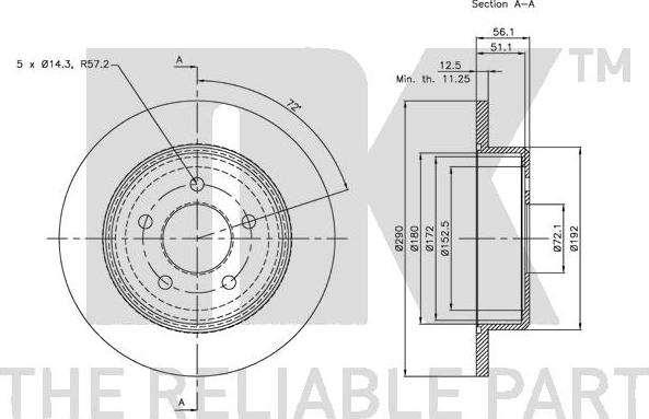 NK 209311 - Спирачен диск vvparts.bg