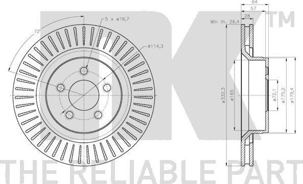 NK 319331 - Спирачен диск vvparts.bg