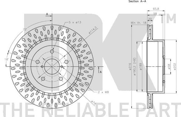 NK 204424 - Спирачен диск vvparts.bg