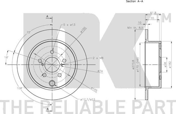 NK 314422 - Спирачен диск vvparts.bg