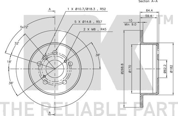 NK 204548 - Спирачен диск vvparts.bg