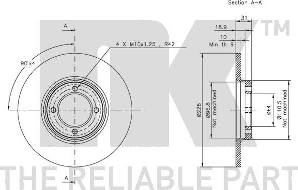 NK 204508 - Спирачен диск vvparts.bg