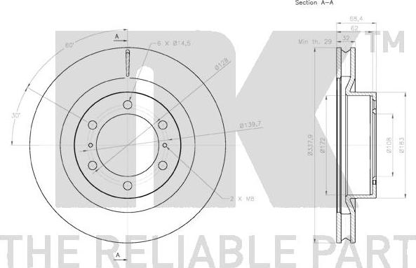 NK 2045150 - Спирачен диск vvparts.bg