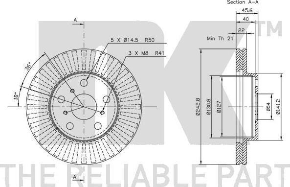 NK 204516 - Спирачен диск vvparts.bg