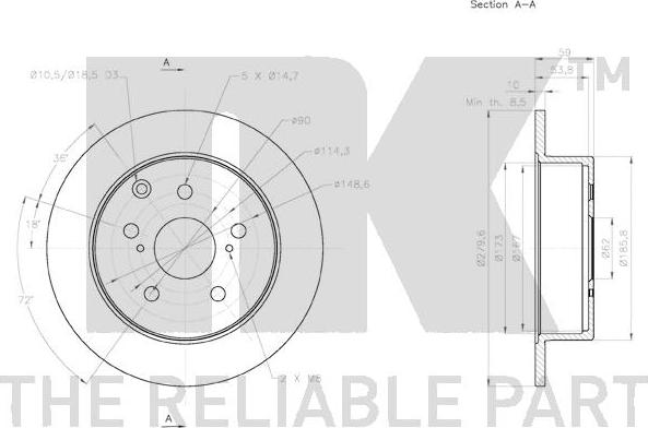 NK 3145126 - Спирачен диск vvparts.bg