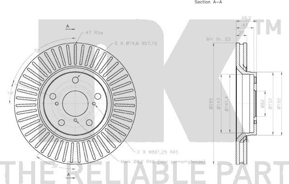 NK 2045122 - Спирачен диск vvparts.bg