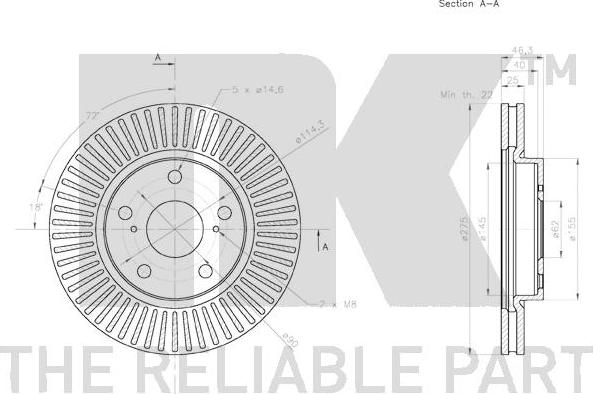 NK 2045173 - Спирачен диск vvparts.bg