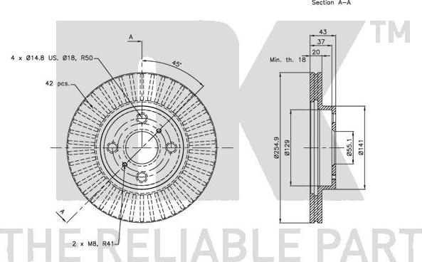 NK 314588 - Спирачен диск vvparts.bg