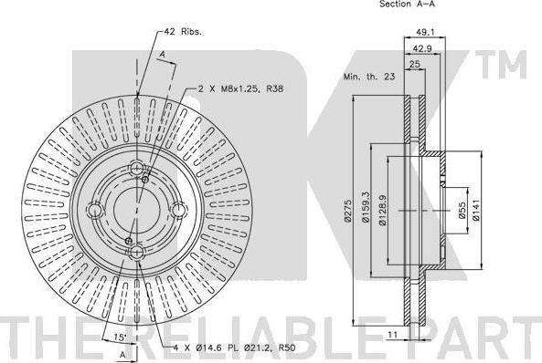 NK 204583 - Спирачен диск vvparts.bg