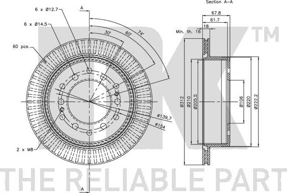 NK 314575 - Спирачен диск vvparts.bg