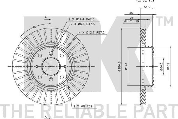 NK 204010 - Спирачен диск vvparts.bg