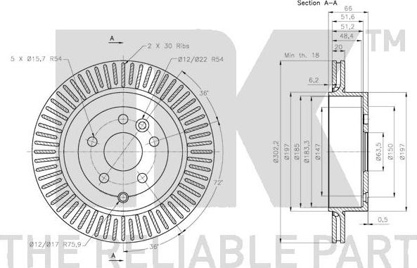 NK 204033 - Спирачен диск vvparts.bg