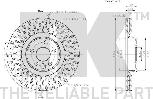 NK 314856 - Спирачен диск vvparts.bg