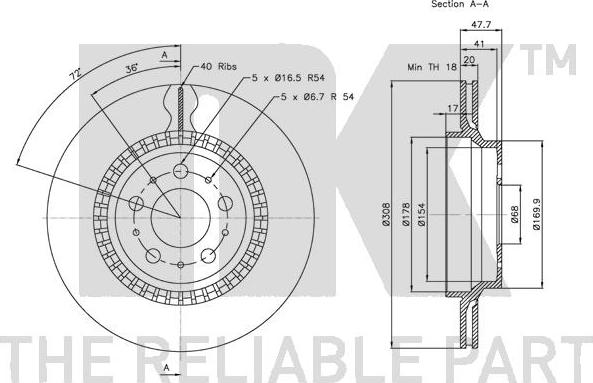 NK 204852 - Спирачен диск vvparts.bg