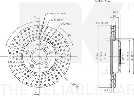 NK 314863 - Спирачен диск vvparts.bg