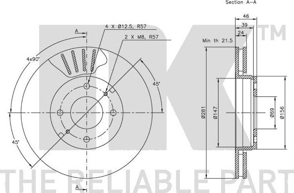 NK 314839 - Спирачен диск vvparts.bg