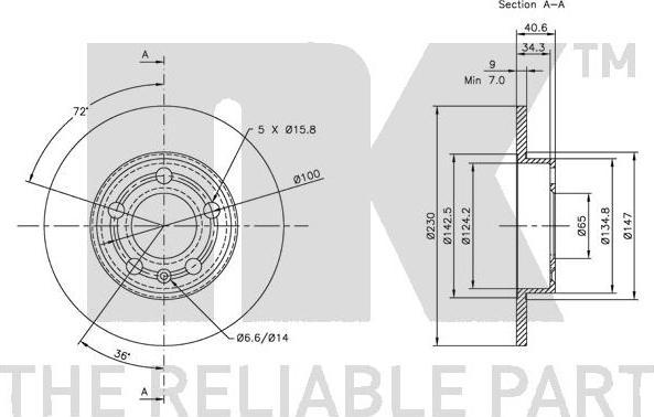 NK 314761 - Спирачен диск vvparts.bg