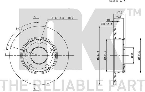 NK 204763 - Спирачен диск vvparts.bg